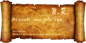 Milovánov Rózsa névjegykártya